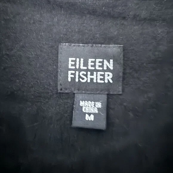 EILEEN FISHER Full Zip Silk Wool Vest M Green Preppy Old Money Coastal Grandma - Picture 4 of 9